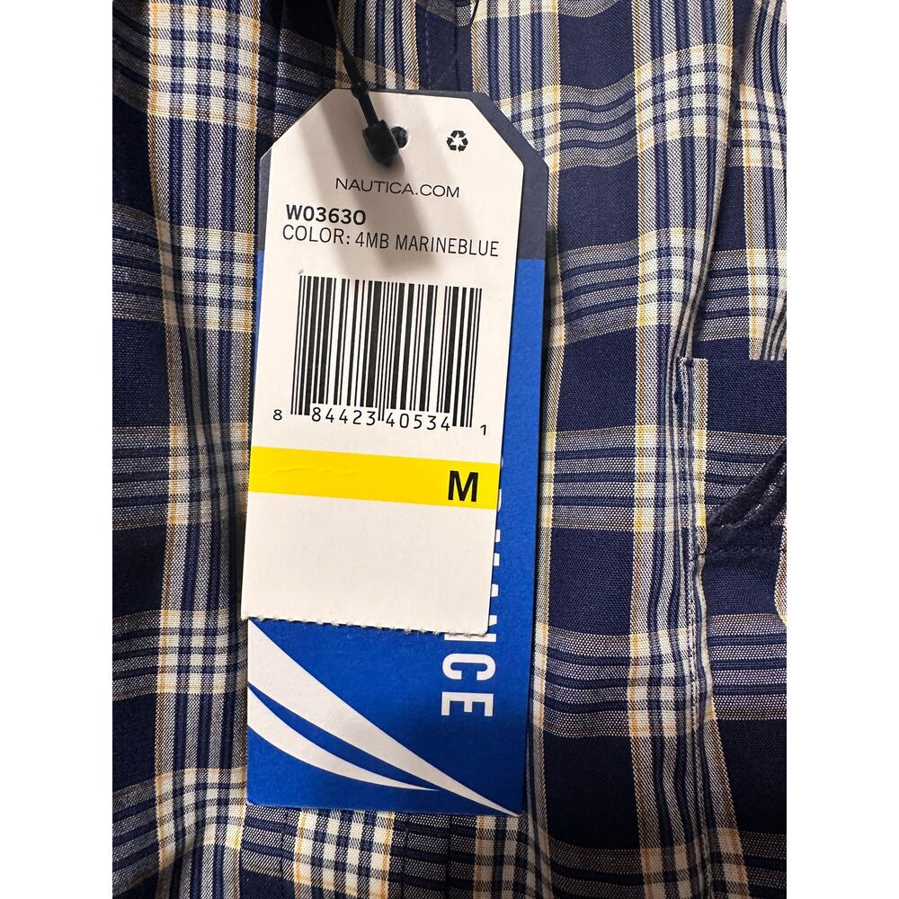Nautica Blue Plaid Button Down Shirt Men's Size Medium NWT Classic Fit - Picture 5 of 5
